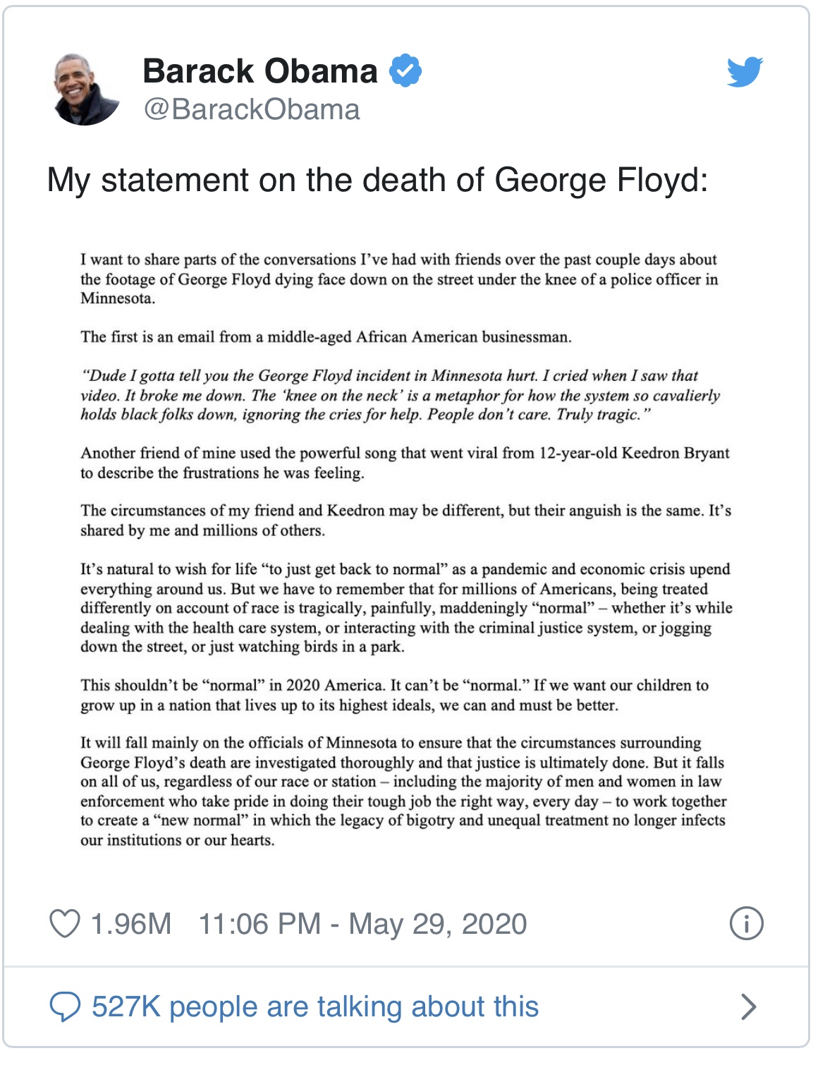 Barack Obama Nyatakan New Normal Untuk Warga Kulit Hitam AS