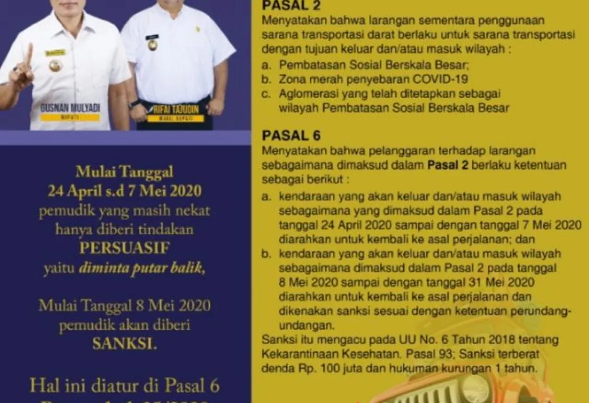 Syarat Mudik Lebaran ke Kabupaten Bengkulu Selatan