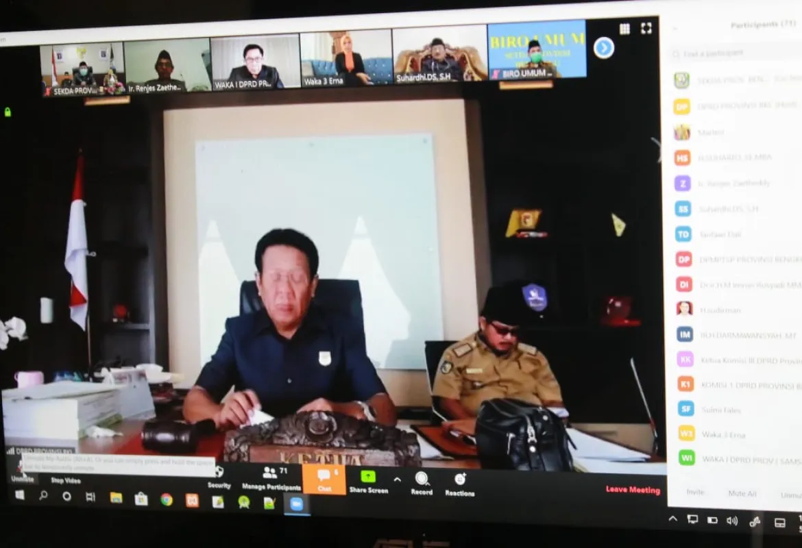 DPRD Provinsi Bengkulu Gelar Paripurna