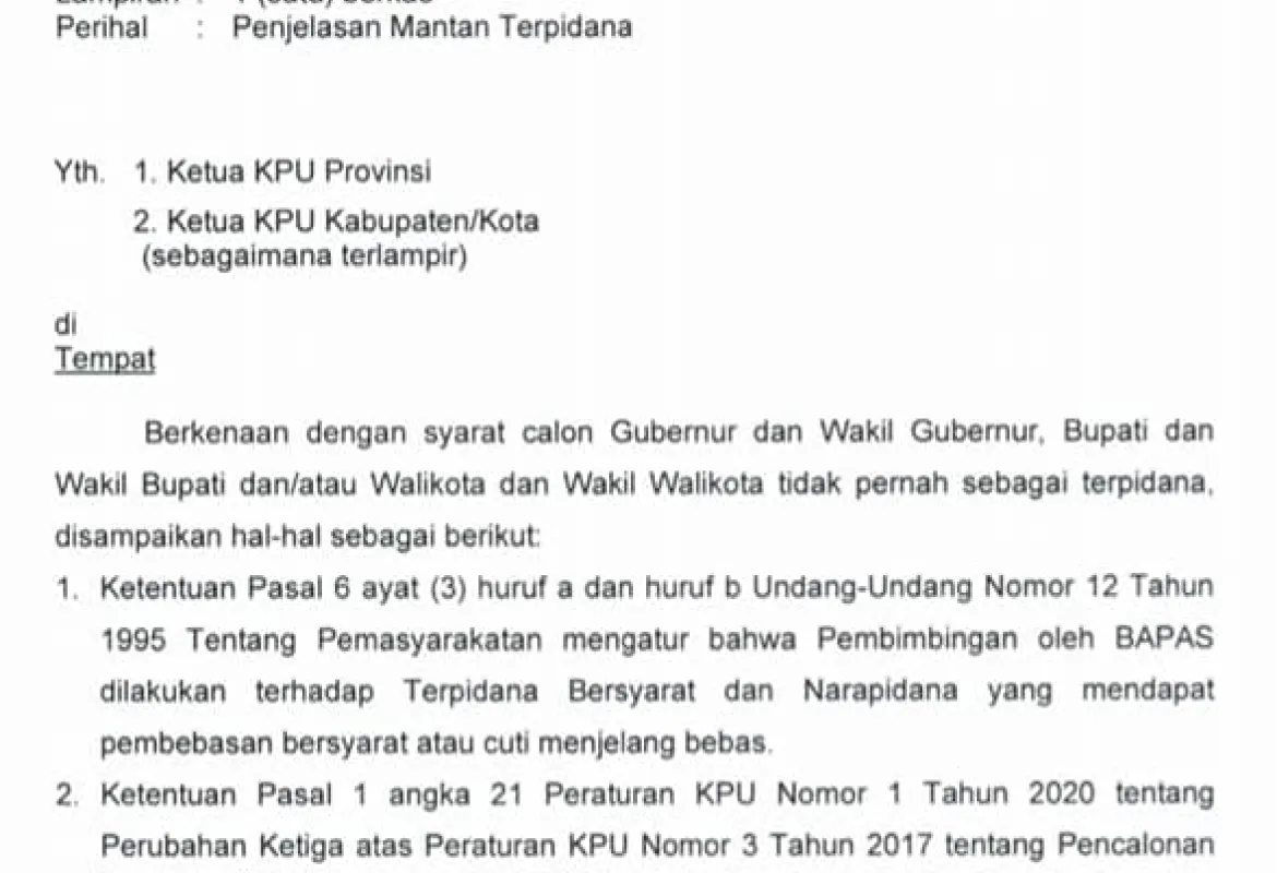 Akankah Surat KPU Batalkan Pencalonan Agusrin M Najamuddin - Imron Rosyadi ?