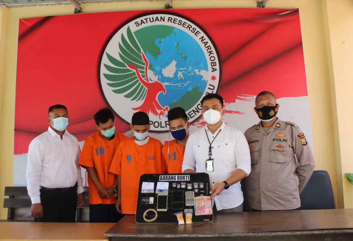 Konferensi Pers Satresnarkoba Polres Bengkulu