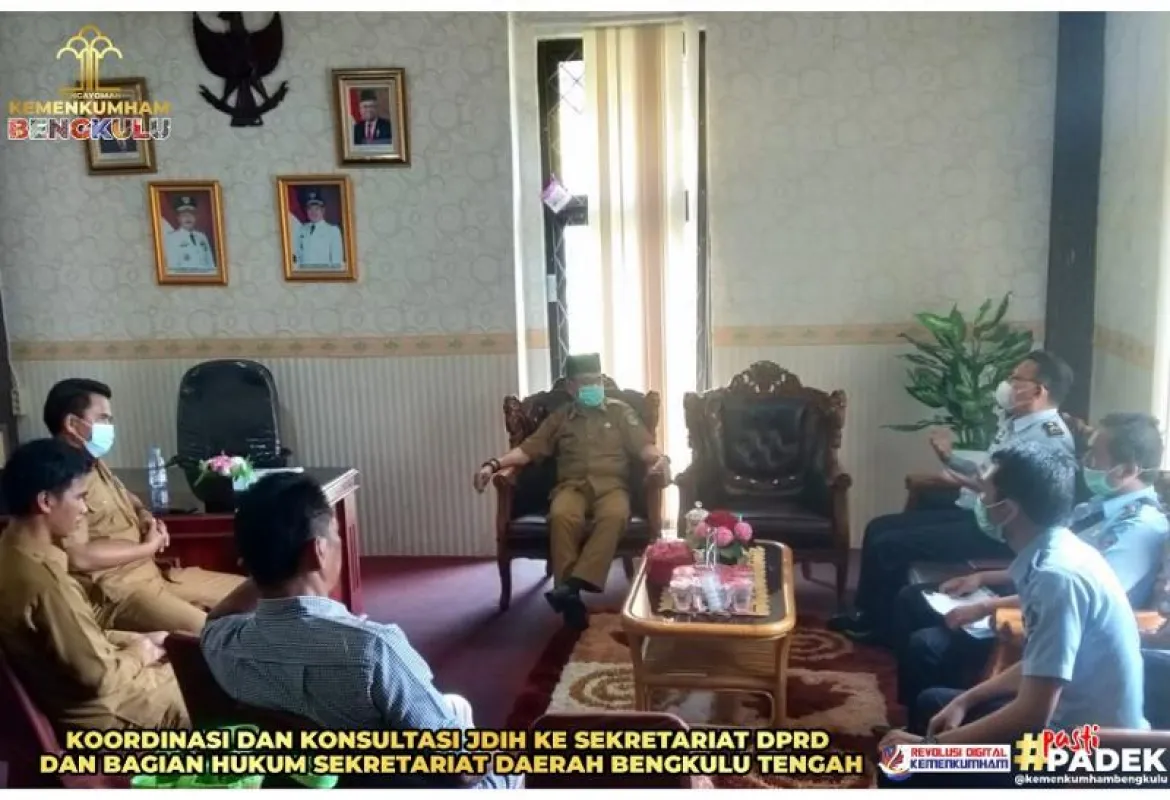 Kanwil Kemenkumham Lakukan Koordinasi dan Konsultasi JDIH Ke Sekretariat DPRD Bengkulu Tengah