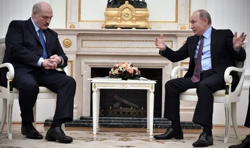 Presiden Belarusia Alexander Lukashenko dan Presiden Rusia Siap Vladimir Putin